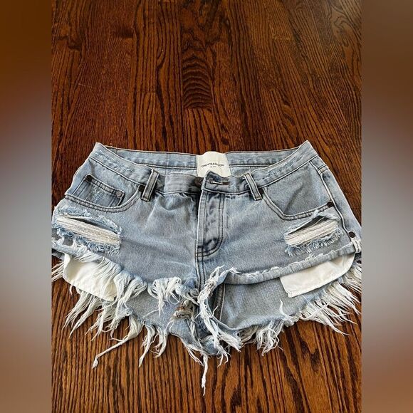 One Teaspoon 29 SALTY DOG BONITAS LOW WAIST DENIM SHORT - Picture 6 of 8